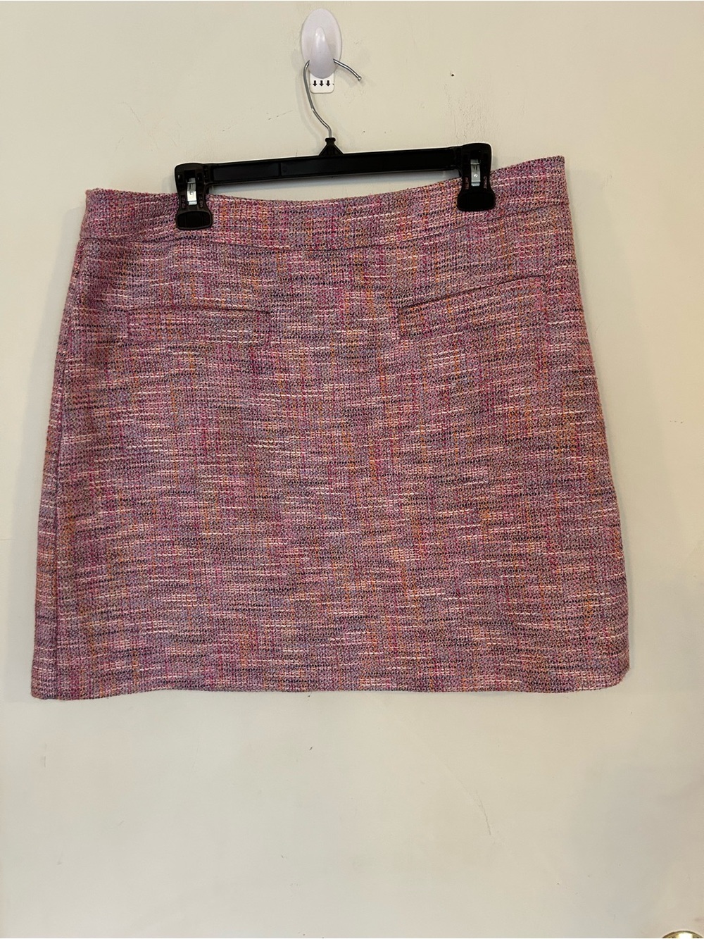 LOFT Pink Multi-Tone Tweed Mini Skirt Size 14 Preppy/career/work